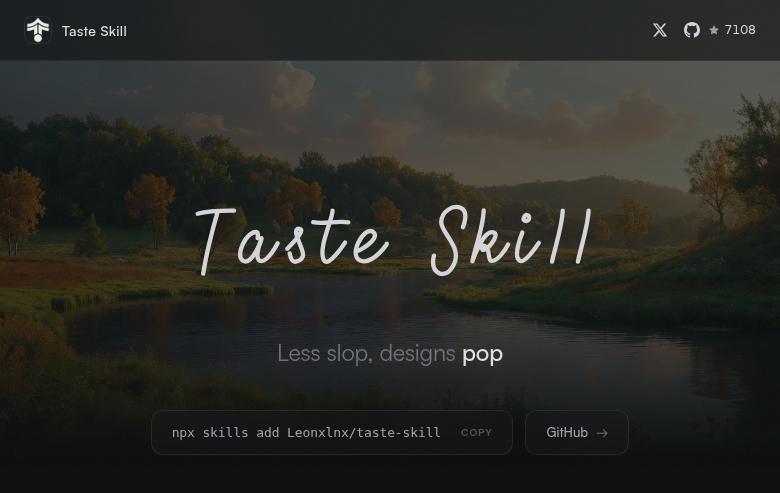Site oficial do Taste Skill — tasteskill.dev